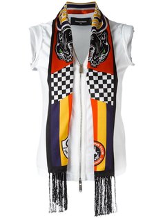 топ на молнии с декоративным шарфом Dsquared2