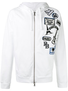 logo patch zipped hoodie  Pierre Balmain