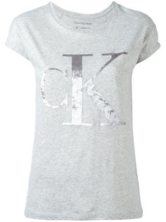 футболка с бархатным логотипом Calvin Klein Jeans