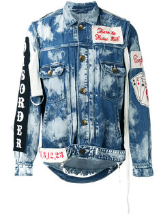 рваная джинсовая куртка с нашивками Maison Mihara Yasuhiro