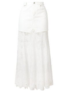 lace hem denim skirt McQ Alexander McQueen