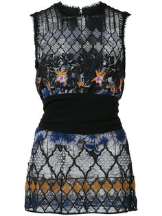tropical embroidered lace top Yigal Azrouel