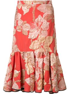 embroidered flowers pleated skirt Tome
