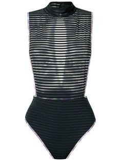 sheer panel swimsuit Janiero