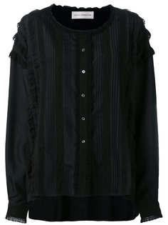 lace detail collarless shirt Faith Connexion