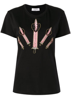 футболка с вышивкой Love Blades Valentino