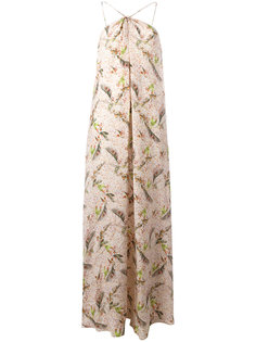 feather print long dress Cacharel