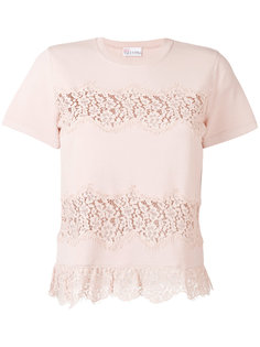 трикотажная футболка с кружевной аппликацией Red Valentino