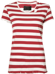 striped distressed detail T-shirt Rta