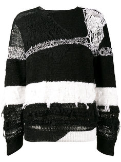 рваный полосатый свитер Ann Demeulemeester