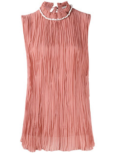 pearled collar pleated detail top  Nina Ricci