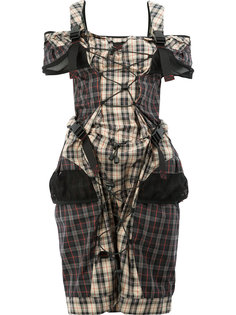платье в клетку с лямками на пряжках Maison Margiela