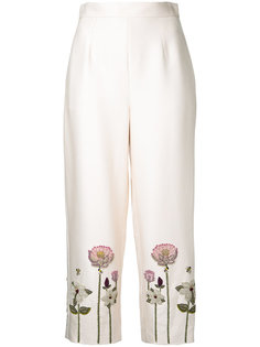 embroidered flower cropped trousers  Vilshenko