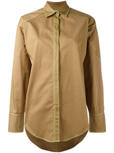 contrast stitch button-up shirt MSGM
