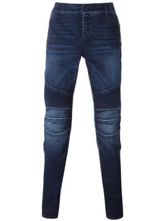 байкерские джинсы Balmain