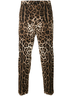 брюки с леопардовым принтом Dolce &amp; Gabbana