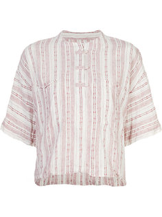 collarless striped henley shirt Derek Lam 10 Crosby