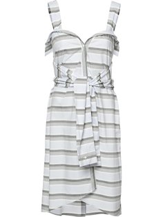 полосатое платье с завязками на талии Derek Lam 10 Crosby