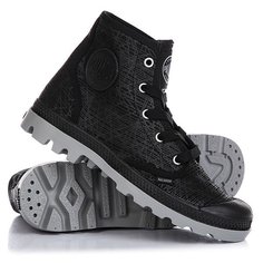 Ботинки высокие женские Palladium Pampa Hi Black/Wild Dove/Spider Print