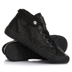 Кеды кроссовки высокие женские Palladium Aventure Black/Black/Spider Print