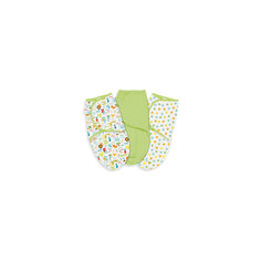Конверт на липучке Swaddleme, размер S/M, 3шт., Summer Infant, зеленый /алфавит/горошки
