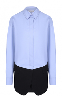 Хлопковая блуза прямого кроя с контрастной отделкой Paco Rabanne