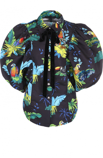 Блуза с ярким принтом и объемными рукавами Marc Jacobs