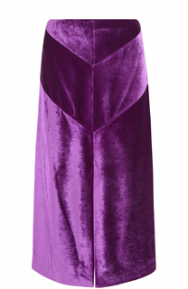 Бархатная юбка-миди с разрезом Nina Ricci