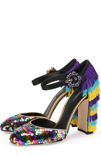 Туфли Vally с пайетками и бахромой Dolce &amp; Gabbana