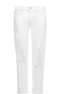 Джинсы прямого кроя с отворотами и потертостями Denim&Supply by Ralph Lauren