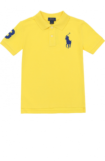 Поло из хлопка с логотипом бренда Polo Ralph Lauren