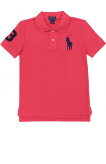 Поло из хлопка с логотипом бренда Polo Ralph Lauren
