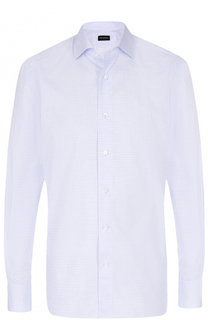 Хлопковая сорочка с воротником акула Ermenegildo Zegna