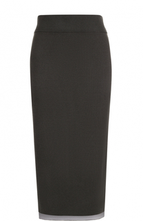 Вязаная юбка-миди асимметричного кроя DKNY
