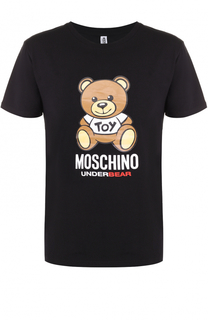 Хлопковая футболка с принтом Moschino