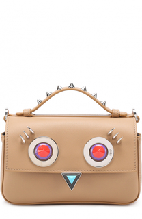 Двухцветная сумка Double Baguette с декоративной отделкой Fendi