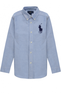 Рубашка из хлопка с воротником button down и логотипом бренда Polo Ralph Lauren