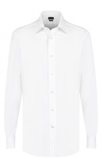Хлопковая сорочка с итальянским воротником Ermenegildo Zegna