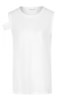 Хлопковый топ прямого кроя без рукавов Helmut Lang