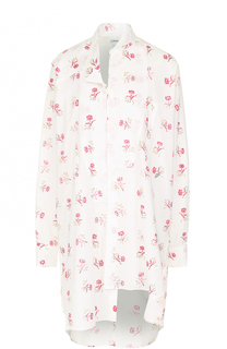 Хлопковая блуза асимметричного кроя с цветочным принтом Loewe