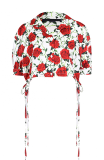 Укороченная шелковая блуза с цветочным принтом Alexander Wang
