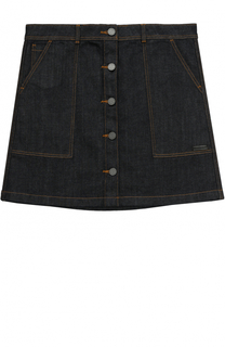 Джинсовая юбка с накладными карманами Burberry