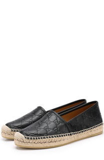 Кожаные эспадрильи Pilar с тиснением Gucci