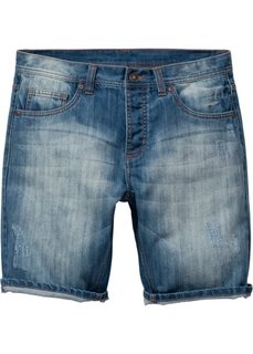 Джинсовые бермуды Loose Fit (голубой выбеленный «потертый») Bonprix