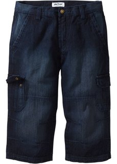Джинсы длиной 3/4 классического прямого покроя regular fit (темно-синий) Bonprix