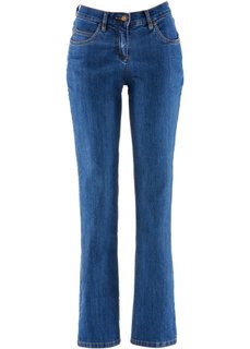 Прямые джинсы стретч, низкий рост K (синий «потертый») Bonprix