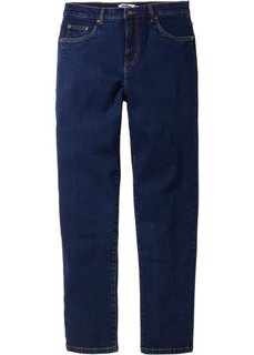 Зауженные снизу джинсы стретч, низкий рост U (темно-синий) Bonprix