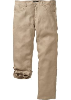Льняные брюки Regular Fit Straight, низкий + высокий рост (U + S) (бежевый) Bonprix