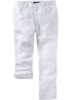 Льняные брюки Regular Fit Straight, cредний рост (N) (белый) Bonprix