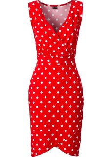 Трикотажное платье (красный/белый в горошек) Bonprix